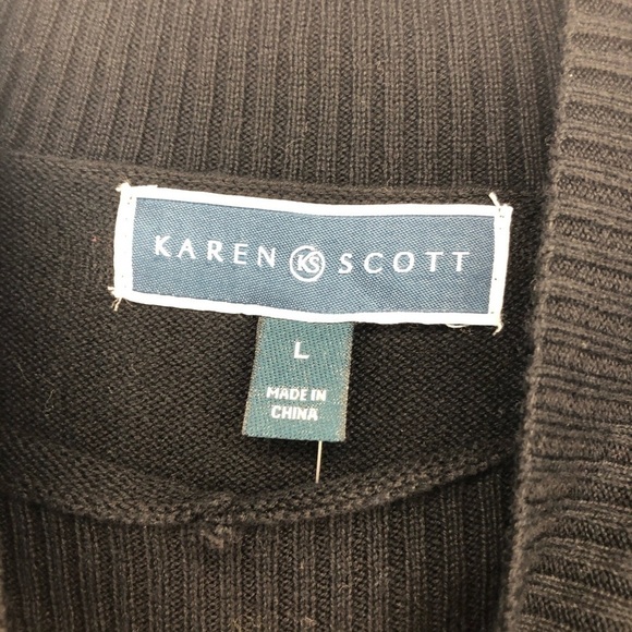 NWT Karen Scott Knit High-Collar Sweater Sz Lg - Picture 5 of 5